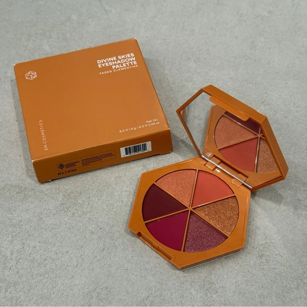 EM Cosmetics Divine Skies Eyeshadow Palette Faded Clementine Warm Tones
